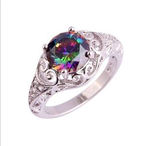 1 Left! Gorgeous Sterling Silver Rainbow Ring